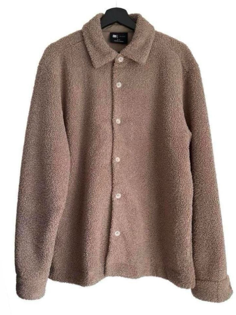 Simons Le 31 Men's Taupe Sherpa Button-Front Jacket Coat Fall Autumn Basic boho